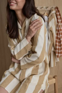 Ellos Home Natskjorte Valerie Block Stripe i bomuldsflonel