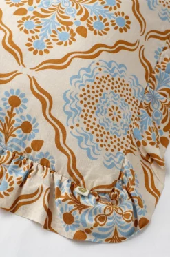 Ellos Home Pudebetræk Elly Tile Frill i genanvendt halvlinned