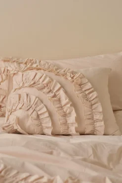 Ellos Home Pudebetræk Juliette Curve Frill i vasket bomuld