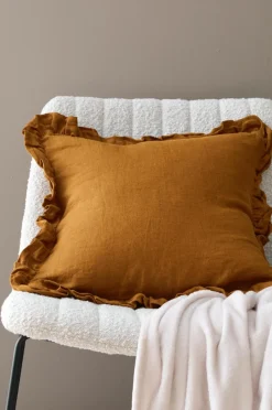 Ellos Home Pudebetræk Candice Frill i vasket hør