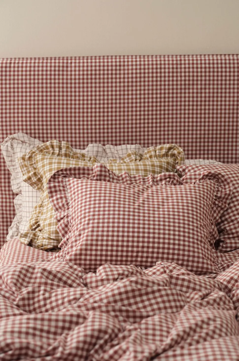 Ellos Home Pudebetræk Sonneli Check Frill PC i bomuld