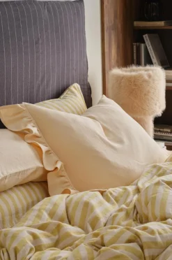 Ellos Home Pudebetræk Elly Frill i genanvendt halvlinned