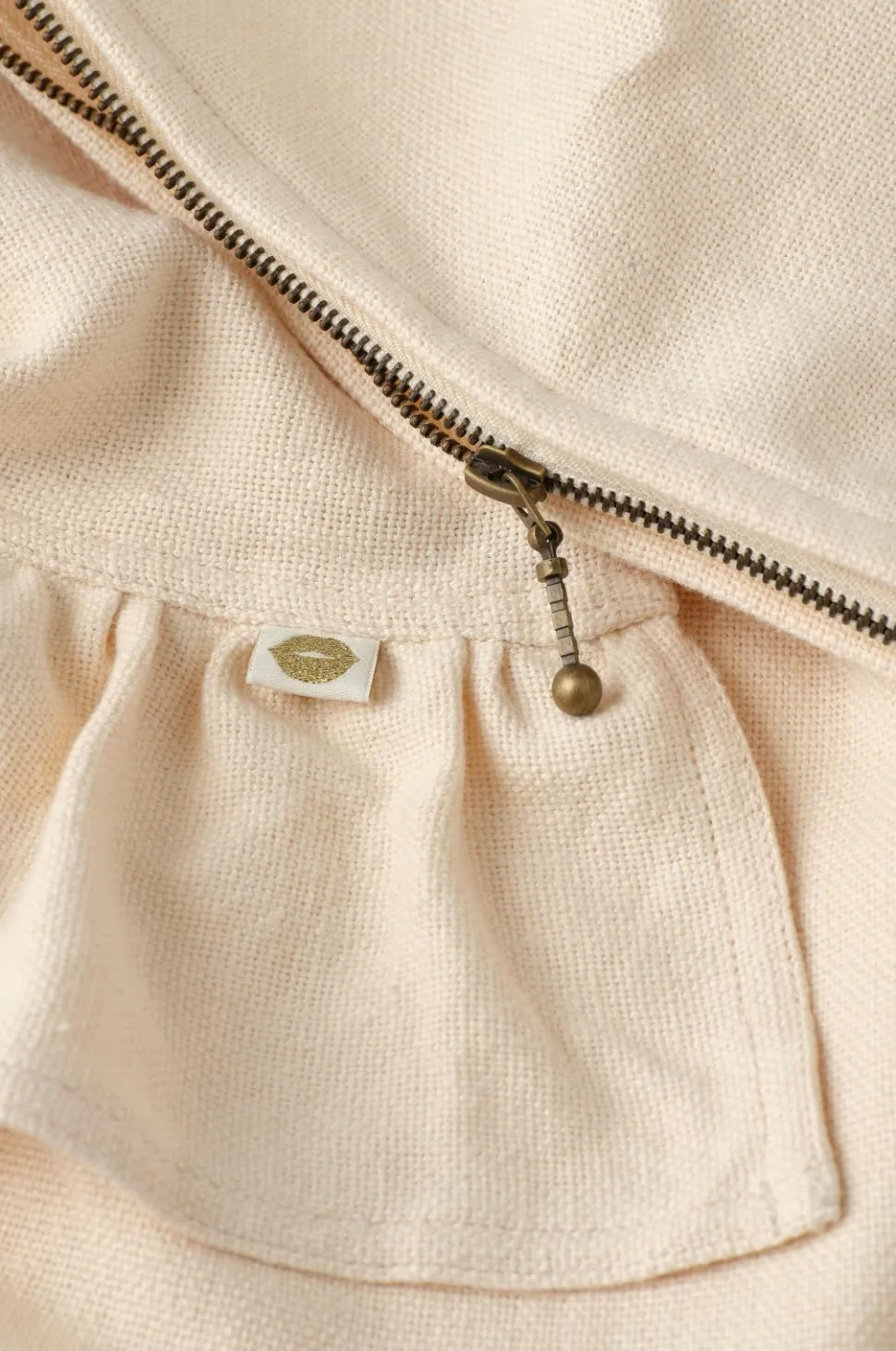 Ellos Home Pudebetræk Elly Frill i genanvendt halvlinned