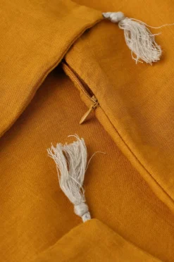 Ellos Home Pudebetræk Candice Tassel af vasket hør, 50x50 cm