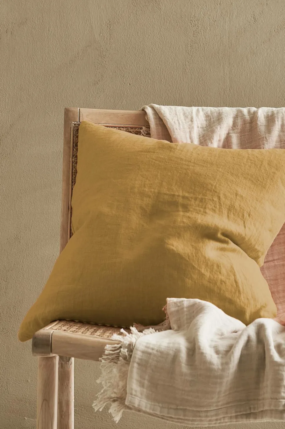 Ellos Home Pudebetræk Candice Zip i vasket hør 50x50 cm