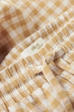 Ellos Home Pyjamasshorts Elly Check i genanvendt halvlinned