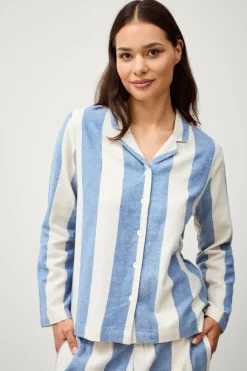 Ellos Home Pyjamasskjorte Valerie Block Stripe Long Sleeve