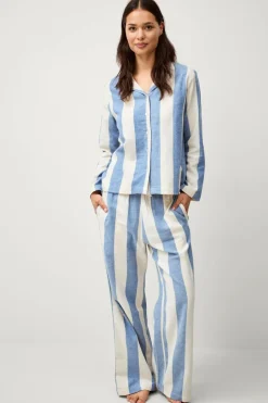 Ellos Home Pyjamasskjorte Valerie Block Stripe Long Sleeve