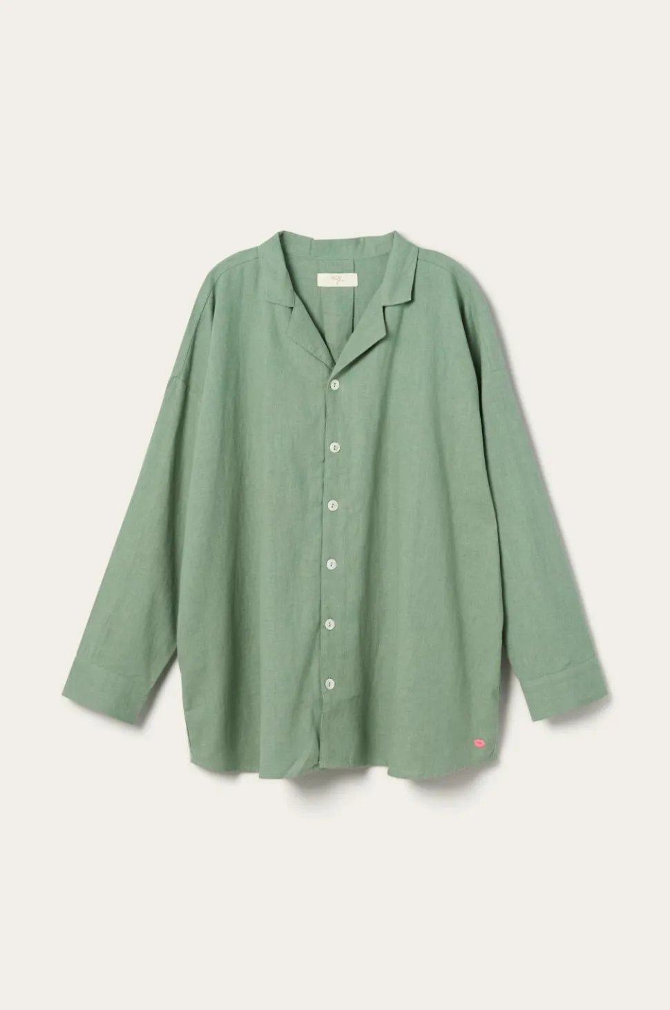 Ellos Home Pyjamasskjorte Long Sleeve Shirt Elly i genanvendt halvlinned