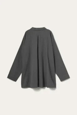 Ellos Home Pyjamasskjorte Long Sleeve Shirt Elly i genanvendt halvlinned