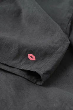 Ellos Home Pyjamasskjorte Long Sleeve Shirt Elly i genanvendt halvlinned