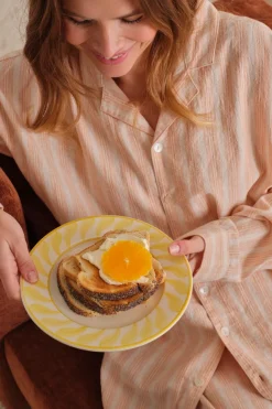 Ellos Home Pyjamasskjorte Elly Stripe i genanvendt halvlinned