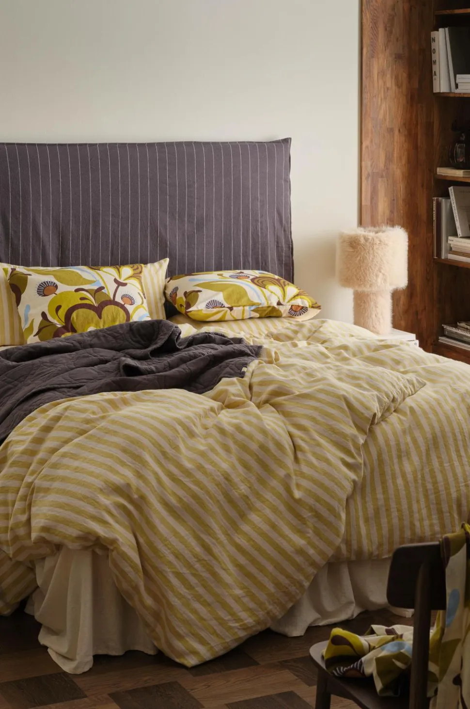 Ellos Home Sengesæt Elly Classic Stripe i genanvendt halvlinned 2 eller 3 stykker