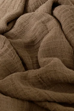 Ellos Home Sengetæppe Candice Grating i vasket linned