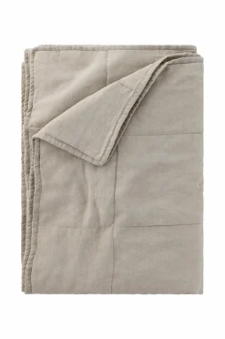 Ellos Home Sengetæppe Candice Square i vasket hør