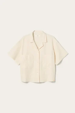 Ellos Home Skjorte Elly Camp Collar i genanvendt halvlinned