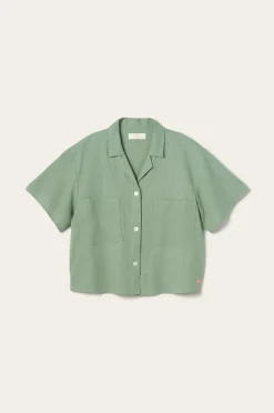 Ellos Home Skjorte Elly Camp Collar i genanvendt halvlinned