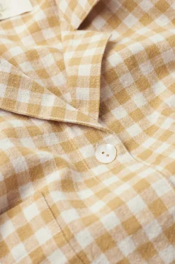 Ellos Home Skjorte Elly Check Camp Collar i genanvendt halvlinned