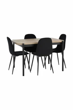 Ellos Home Spisebordssæt Gilda med bord 120x80 cm + 4 stole