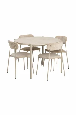 Ellos Home Spisegruppe Tridita med 1 bord + 4 stole