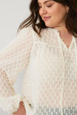 Ellos Plus collection Vid bluse med ballonærmer