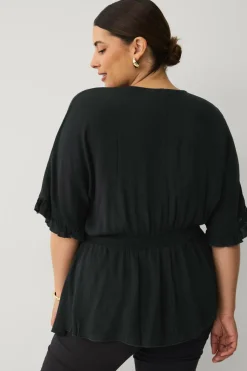 Ellos Plus collection Vævet tunika med v-hals