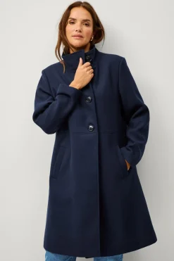 Ellos Plus collection Enkeltradet frakke med høj krave