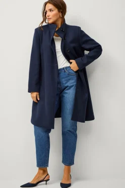 Ellos Plus collection Enkeltradet frakke med høj krave