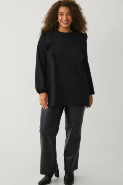 Ellos Plus collection Top med volanter og ballonærmer