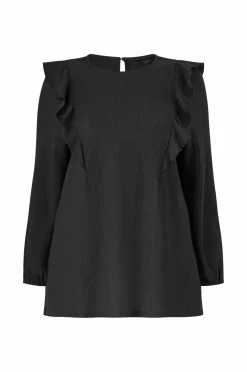 Ellos Plus collection Top med volanter og ballonærmer