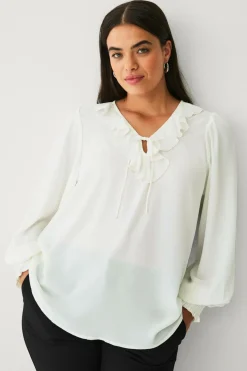 Ellos Plus collection Bluse med flæse