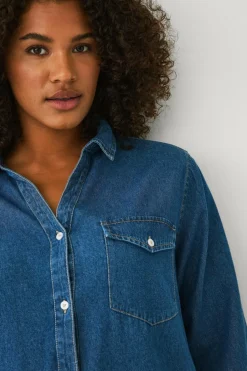 Ellos Plus collection Lang cowboyskjorte