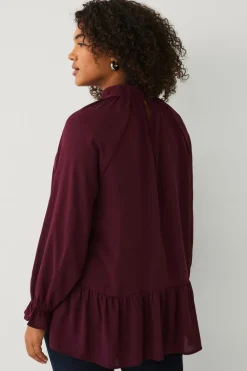 Ellos Plus collection Chiffonbluse med flæser