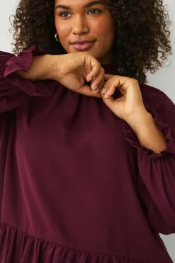 Ellos Plus collection Chiffonbluse med flæser