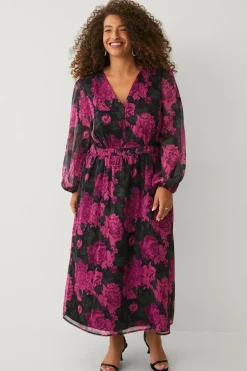 Ellos Plus collection Kjole i chiffon med ballonærme