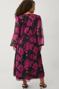 Ellos Plus collection Kjole i chiffon med ballonærme