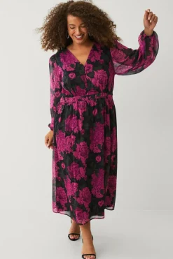 Ellos Plus collection Kjole i chiffon med ballonærme