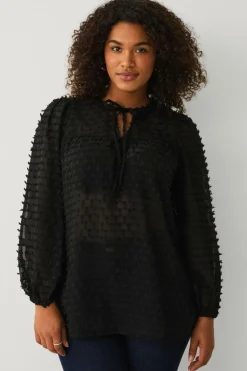 Ellos Plus collection Vid bluse med ballonærmer