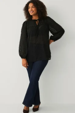 Ellos Plus collection Vid bluse med ballonærmer