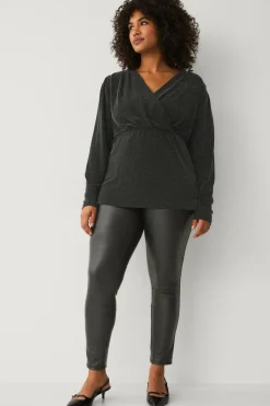 Ellos Plus collection PU-leggings med høj talje