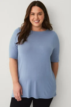 Ellos Plus collection Blød top med bådhals