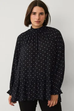 Ellos Plus collection Chiffonbluse med flæser