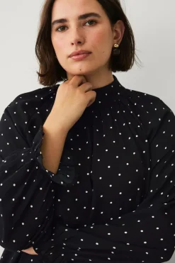 Ellos Plus collection Chiffonbluse med flæser