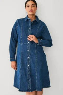 Ellos Plus collection Skjortekjole i denim