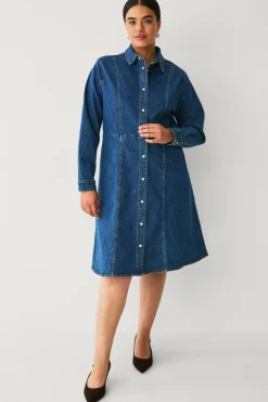 Ellos Plus collection Skjortekjole i denim