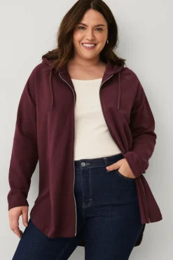 Ellos Plus collection Sweatshirt med hætte og lynlås