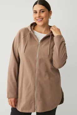 Ellos Plus collection Sweatshirt med hætte og lynlås