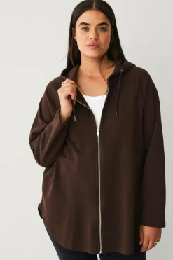 Ellos Plus collection Sweatshirt med hætte og lynlås