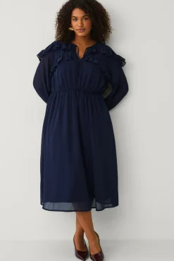 Ellos Plus collection Maxikjole med flæser