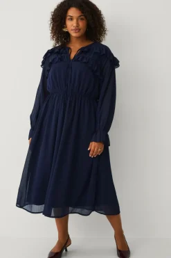 Ellos Plus collection Maxikjole med flæser